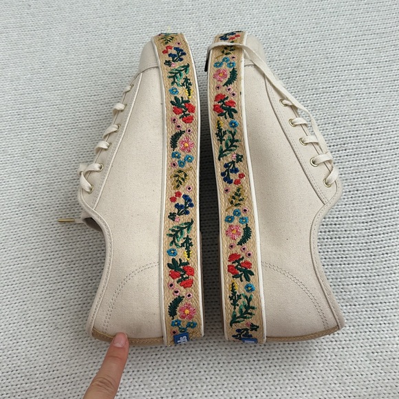 NWOT Keds x Rifle Paper Co Triple Kick Espadrille Floral Sneakers Size 10 - Picture 5 of 7